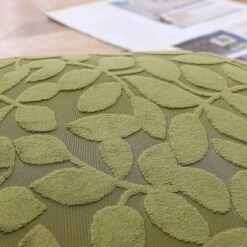 Kate Aurora Red Hook Cut Leaf Embossed Chenille Ultra Plush & Fluffy 18"x 18" Filled Accent Throw Pillow With Removable Zipper Shell/Cover -Decora Shop GUEST 01098b60 8ea4 4205 ae4e c990b9b2b9cc