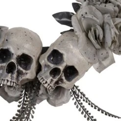 Northlight Double Skull And Gray Roses Halloween Wreath, 16-Inch, Unlit -Decora Shop GUEST 025ceefc 9e21 4ecb 9abb fa1020482c4a