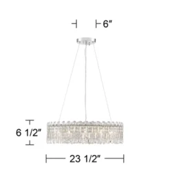 Possini Euro Design Alyssa Chrome Drum Chandelier 23 1/2" Wide Modern Crystal 12-Light LED Fixture For Dining Room Kitchen Island Entryway Bedroom -Decora Shop GUEST 039504b2 2ec2 452e bf49 caca589e776f