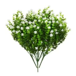 Bright Creations 6 Bundles White Artificial Flowers With 2 Cone Vases, Faux Fake Plant For Cemetery, Outdoor Decor (8.6 X 13 In) -Decora Shop GUEST 03f77449 35ec 47be b609 b03dc621d725