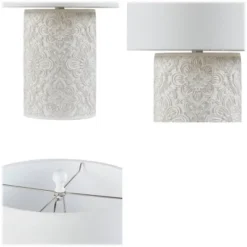 Ashbourne Embossed Floral Resin Table Lamp (Includes LED Light Bulb) Ivory - Hampton Hill -Decora Shop GUEST 055fe740 9813 4a67 afbb ab9537044b4c