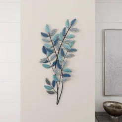 Metal Leaf Wall Decor With Gold Accent Blue - Olivia & May 20 Metal Leaf Wall Decor With Gold Accent Blue - Olivia & May -Decora Shop GUEST 0675f94c f5cc 4f4f 8485 766acd90a383