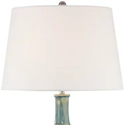 360 Lighting Mid Century Modern Table Lamps 26" High Set Of 2 Ceramic Teal Glaze Handcrafted White Empire Shade For Living Room (Colors May Vary) -Decora Shop GUEST 07e6cd7b f73c 49d4 9be1 669df2303246
