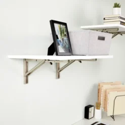 Built Industrial 2 Pack Folding L Wall Shelf Bracket, 14 Inch Collapsible Hardware With Locking Hinge For Garage Shelves, Holds 140lbs -Decora Shop GUEST 087226fe f360 4f79 ba91 718196bae69a