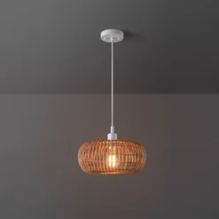 Fitz 1-Light Plug-In Or Hardwire Rattan Shade Pendant Lighting - Globe Electric -Decora Shop GUEST 087a3f1d d835 40e3 a2bc e188abfd03e2