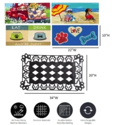 Evergreen Indoor Outdoor Doormat Bundle Set Of 5 - Frame And 4 Welcome Paw Print Pet Inserts -Decora Shop GUEST 093aa020 df60 4f6e ba73 9a7ac0b2e710
