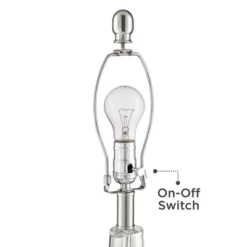 360 Lighting Modern Accent Table Lamps 21.75" High Set Of 2 With USB Charging Port Clear Glass Blue Drum Shade For Living Room Desk Bedroom Office -Decora Shop GUEST 093df5a9 e97f 409d 978e 226ef9924a00