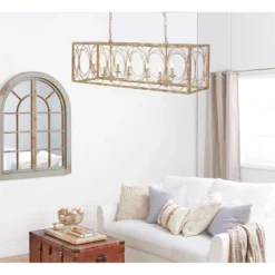 Vintage Metal Chandelier Gold - Olivia & May