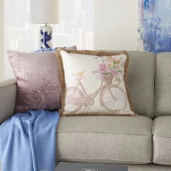 Mina Victory Life Styles Bicycle Multicolor Throw Pillow - 18" X 18" -Decora Shop GUEST 0c810762 00e6 42dd 9c8d 89965a321cf2