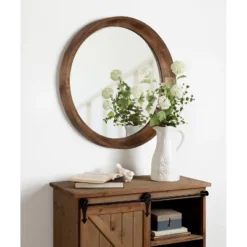 22" Colfax Round Wall Mirror Natural - Kate & Laurel All Things Decor -Decora Shop GUEST 0fad3ca3 c27d 4323 af74 98f093c3ce47