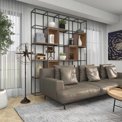 Industrial Metal Floor Lamp Brown - Olivia & May 15 Industrial Metal Floor Lamp Brown - Olivia & May - Image 15