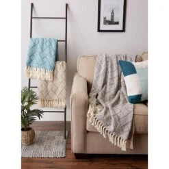 50"x60" Basketweave Throw Blanket - Design Imports -Decora Shop GUEST 13216266 fd25 4626 b4f9 e6b9a116dae4