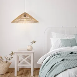 20.25" 1-Light Nova Farmhouse Coastal Rattan LED Pendant Brown - JONATHAN Y -Decora Shop GUEST 13fa8810 d694 4112 b3ca 59b4b9708c8e