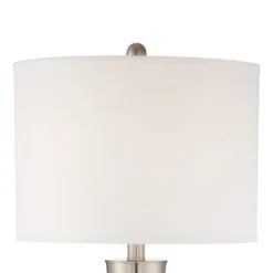 360 Lighting Geoff Modern Table Lamps 26" High Set Of 2 Brushed Nickel With USB Charging Port Table Top Dimmers White Drum Shade For Living Room Desk -Decora Shop GUEST 14b66398 4922 4109 b0dd 9a7edd3f70d8