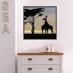 22" X 22" Savanna Giraffes IV By James Burghardt Framed Canvas Wall Art Black - Amanti Art -Decora Shop GUEST 17f1b825 5d1f 4c1e afe3 1e1bd4624c7c