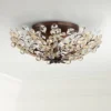 Vienna Full Spectrum Blooms Vintage Ceiling Light Semi Flush Mount Fixture 21" Wide Weathered Brown 5-Light For Bedroom Kitchen Living Room Hallway