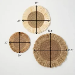 Sullivans Rattan Fiber Wall Medallions Set Of 3, 33.5"H, 27"H & 20"H Brown -Decora Shop GUEST 1ab38b86 7fe9 42b5 92c4 1e2c6a45fa7b