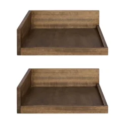 4.5" X 2.2" 2pk Levie Floating Corner Wooden Wall Shelf Set - Kate & Laurel All Things Decor