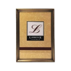 Lawrence Frames Antique Brass 8x12 Picture Frame - Bead Border Design 11482