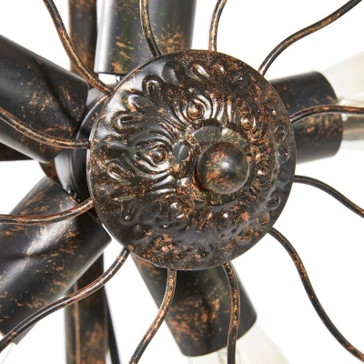 Industrial Metal Floor Lamp Brown - Olivia & May 4 Industrial Metal Floor Lamp Brown - Olivia & May - Image 4