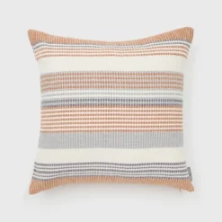 18"x18" Freja Striped Chenille Woven Square Throw Pillow - Evergrace -Decora Shop GUEST 1e47f699 9e1a 494f bc01 b9a99a9d55e4