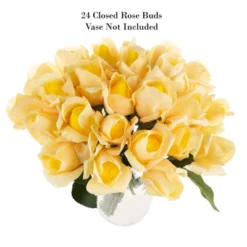 Rose Artificial Flowers - 24Pc Real Touch 11.5-Inch Fake Flower Set With Stems For Home Décor, Wedding, Or Bridal/Baby Showers By Pure Garden (Yellow) -Decora Shop GUEST 1e9bc6b0 5fcc 424a 82f1 9c57e37f9ee0