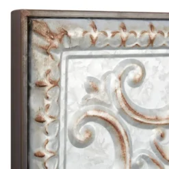 Rustic Metal Scroll Wall Decor With Embossed Details Gray - Olivia & May -Decora Shop GUEST 206f5b8a e18d 45a9 a66a 6f20d847aeb2