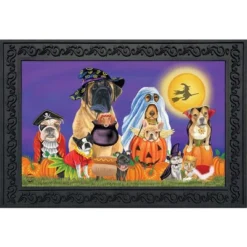Briarwood Lane Trick Or Treat Dogs Halloween Doormat Cats Jack O'Lantern Indoor Outdoor 30" X 18"
