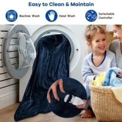 Costway 84'' X 90'' Flannel Heated Blanket Electric Throw W/ Dual Controllers BlueRedBeigeGray -Decora Shop GUEST 226d81de e229 48a5 87fd fa5ce84ac27f