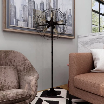 Industrial Metal Floor Lamp Brown - Olivia & May 11 Industrial Metal Floor Lamp Brown - Olivia & May - Image 11