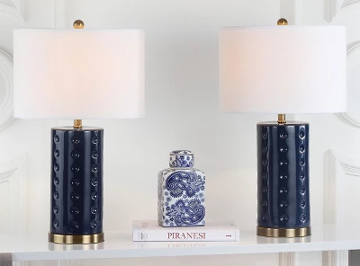 Roxanne Table Lamp (Set Of 2) - Navy - Safavieh 2 Roxanne Table Lamp (Set Of 2) - Navy - Safavieh - Image 2