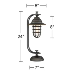 Franklin Iron Works Knox Industrial Desk Lamp 24" High Oil Rubbed Bronze LED Cage Glass Shade For Bedroom Living Room Bedside Nightstand Office House 12 Franklin Iron Works Knox Industrial Desk Lamp 24" High Oil Rubbed Bronze LED Cage Glass Shade For Bedroom Living Room Bedside Nightstand Office House -Decora Shop GUEST 29b03b02 deed 4eff 902c 687899a5a4b5