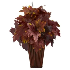 Nearly Natural 19-in Autumn Maple Leaf Artificial Plant In Decorative Planter -Decora Shop GUEST 29b78e86 f8a3 4d99 9313 9621cd0f178f