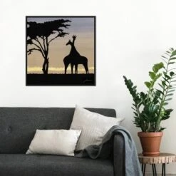 22" X 22" Savanna Giraffes IV By James Burghardt Framed Canvas Wall Art Black - Amanti Art -Decora Shop GUEST 29f90c5e 323b 4e29 8459 05f49076c984