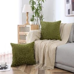 Kate Aurora Red Hook Cut Leaf Embossed Chenille Ultra Plush & Fluffy 18"x 18" Filled Accent Throw Pillow With Removable Zipper Shell/Cover -Decora Shop GUEST 2b0f3bd0 dab8 4aff 8b37 e2d2609d602a