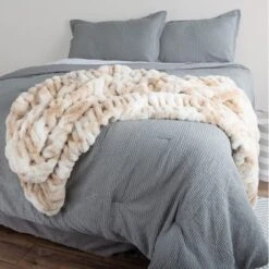 Lavish Home 60x80 Jacquard Faux Fur Blanket -Decora Shop GUEST 2bca727f 0fb6 4a12 9e0f 9b2d836970a5