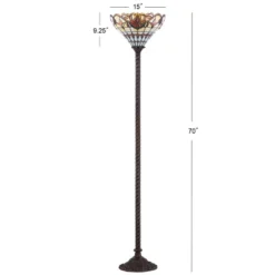 70" Davis Tiffany Style Torchiere Floor Lamp (Includes LED Light Bulb) Bronze - JONATHAN Y 5 70" Davis Tiffany Style Torchiere Floor Lamp (Includes LED Light Bulb) Bronze - JONATHAN Y -Decora Shop GUEST 2c0a7a31 b969 4947 8ffa f303dc7edf4d