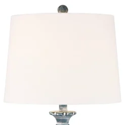 Regency Hill Tanya Traditional Table Lamps 26 1/2" High Set Of 2 Blue Washed Tapered Drum Shade For Bedroom Living Room Bedside Nightstand Office Kids -Decora Shop GUEST 2cab5528 3880 45d1 b1dd 7086e183e73e