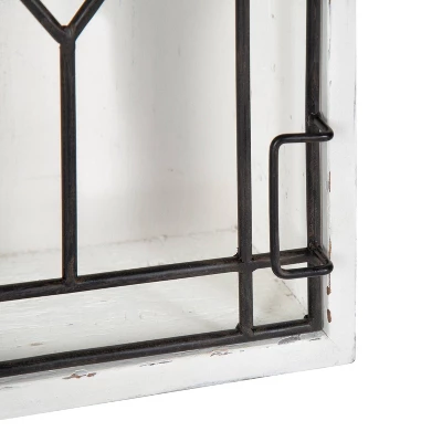 Megara Decorative Wooden Wall Hanging Curio Cabinet Whitewash Finish - Kate & Laurel All Things Decor 2 Megara Decorative Wooden Wall Hanging Curio Cabinet Whitewash Finish - Kate & Laurel All Things Decor - Image 2