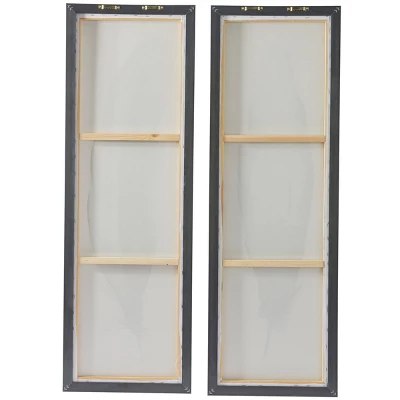 Set Of 2 Canvas Bird Feathers Framed Wall Arts With Silver Frames Blue - Olivia & May 4 Set Of 2 Canvas Bird Feathers Framed Wall Arts With Silver Frames Blue - Olivia & May - Image 4