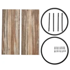 2-Tier Antigua Crossed Double Circle Wall Shelf Unit Black/Rustic - Danya B. -Decora Shop GUEST 36555566 b027 4039 94f9 c19085e3a965