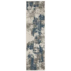 Trinity Modern Distressed Abstract Patio Area Rug Beige/Blue - Captiv8e Designs -Decora Shop GUEST 38cfd9fd 089c 40a7 8924 848dcf58af5d