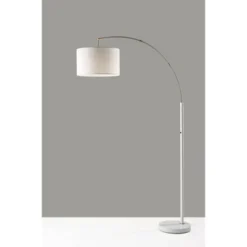 Preston Arc Lamp Brushed Steel White - Adesso -Decora Shop GUEST 38da2b06 21c1 4871 9a26 4d76f7d0913a
