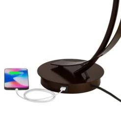 Possini Euro Design Modern Accent Table Lamp With USB Port Filament LED 22.5" High Bronze Metal Glass Dome Shade For Living Room Desk Bedroom -Decora Shop GUEST 3a0ec40d ca77 4c27 a7c5 97afa95de114