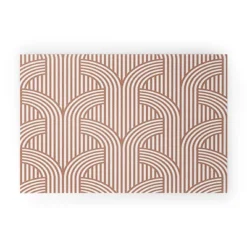 Marta Barragan Camarasa Terracotta Retro Lines Looped Vinyl Welcome Mat - Society6 -Decora Shop GUEST 3c43a32e 445b 4d11 9e3e 38d8a4004486