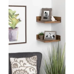 4.5" X 2.2" 2pk Levie Floating Corner Wooden Wall Shelf Set - Kate & Laurel All Things Decor -Decora Shop GUEST 3c9a21d8 b733 4276 8e8b 8e2c71e923e6