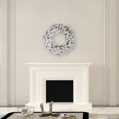 Vickerman Artificial Flocked Snow Ridge Wreath -Decora Shop GUEST 3c9d1599 9475 410d 9261 63b1490a17d9