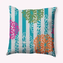 16"x16" Flower Bursts Square Throw Pillow - E By Design -Decora Shop GUEST 3d050c36 ae35 40eb 9ade d40599a8b510