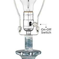 Regency Hill Tanya Traditional Table Lamps 26 1/2" High Set Of 2 Blue Washed Tapered Drum Shade For Bedroom Living Room Bedside Nightstand Office Kids -Decora Shop GUEST 3d0c734d 0cbf 481b aec9 0ee8ec4d9a2b