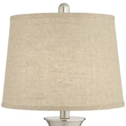 360 Lighting Seymore Modern Table Lamps 26" High Set Of 2 With USB Port Silver LED Touch On Off Burlap Linen Drum Shade For Bedroom Living Room Desk -Decora Shop GUEST 3d1ee930 b4d5 43f1 bf5a 6119a4986584
